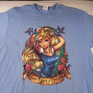 Sleeping Beauty Once Upon A Dream Gildan Short Sleeve T-Shirt Mens Size L Blue